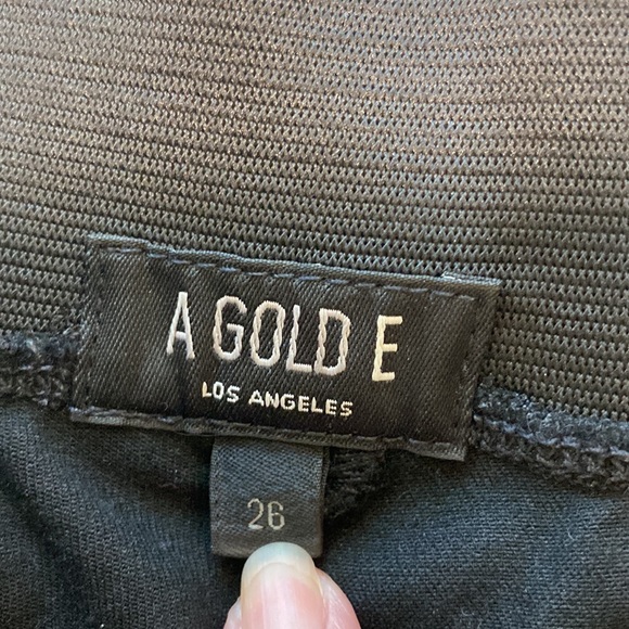 AGOLDE Coated Faux Leather Black Leggings Size 26 - Picture 4 of 6